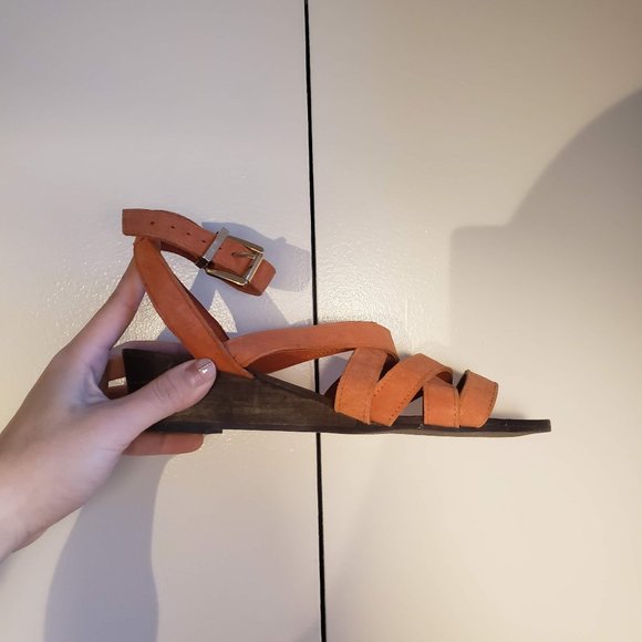 Zara Suede Sandals Orange - Picture 3 of 4